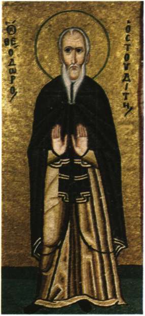 Θεόδωρος ο Στουδίτης. Μοναχός, ανακαινιστής του βυζαντινού μοναχισμού. Ψηφιδωτή παράσταση (Μονή Οσιου Λουκά Βοιωτίας).